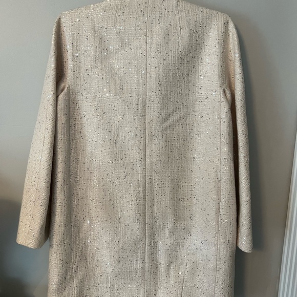 Kate Spade Tweed Blush Coat with Sequins and Bow Neck - Picture 6 of 11